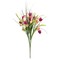 Set of 3 Crocus Grass Bush Artificial Floral Bouquet Pink Purple Ivory Blooms Long Textured Grass 21 Inch Decorative Vase Filler Home Accent